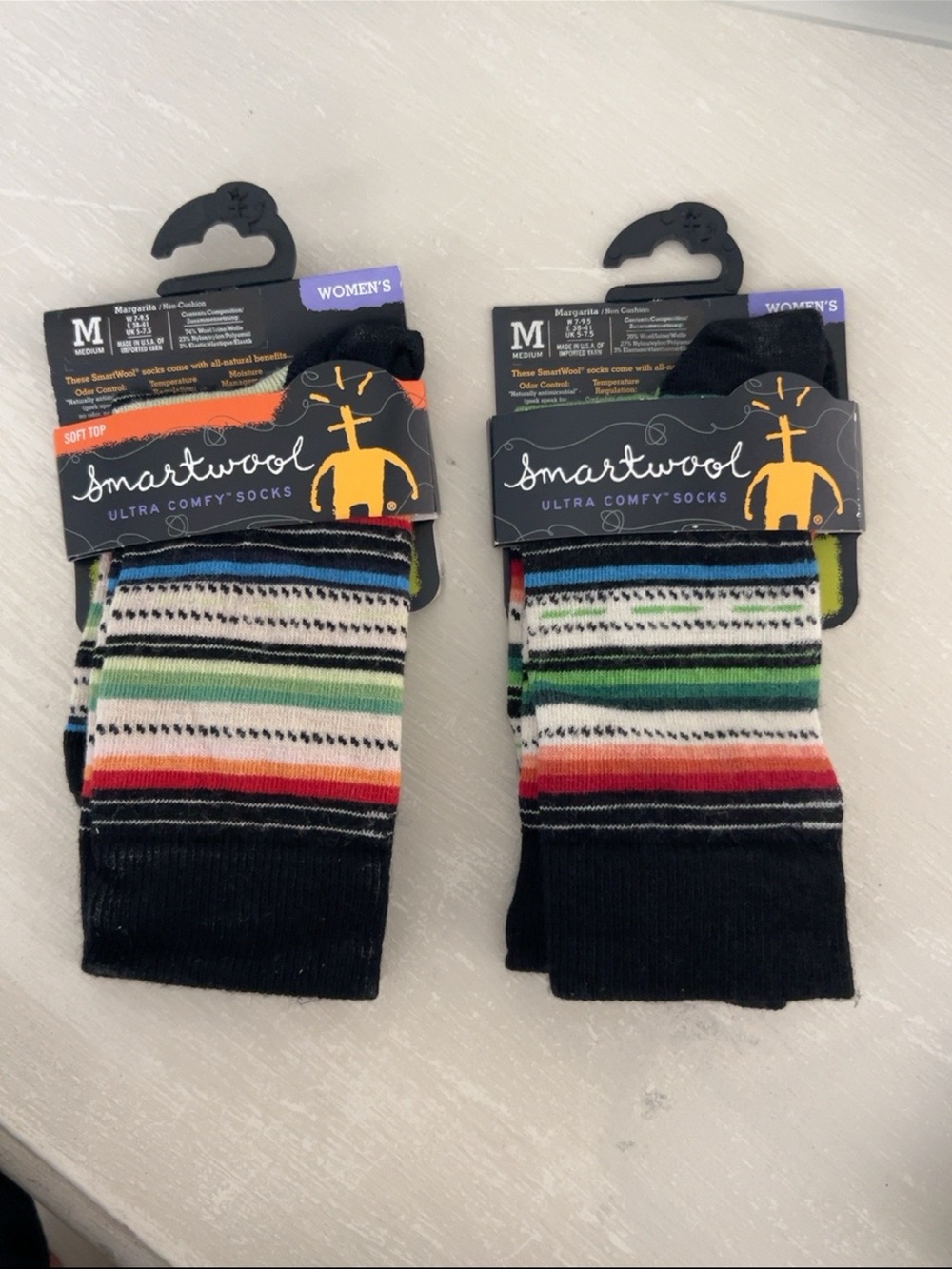Smartwool Margarita Women’s Medium Merino Wool Socks 2 Pair NWT